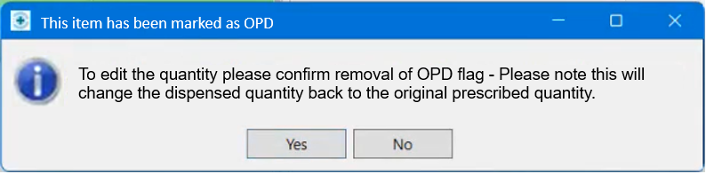 items with OPD applied