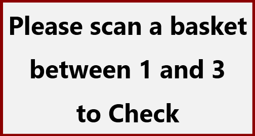 An image showing the please scan a basket wording.